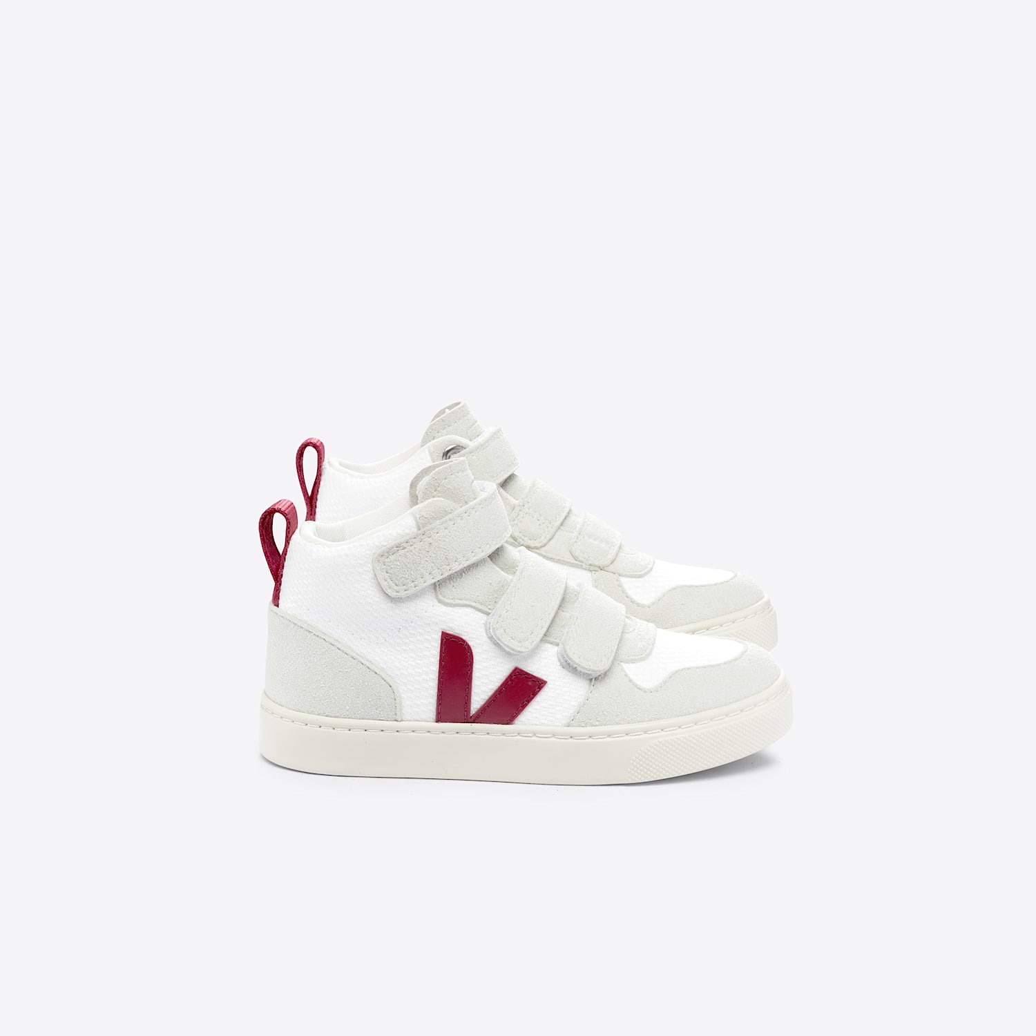 veja V-10 MID B-MESH WHITE MARSALA