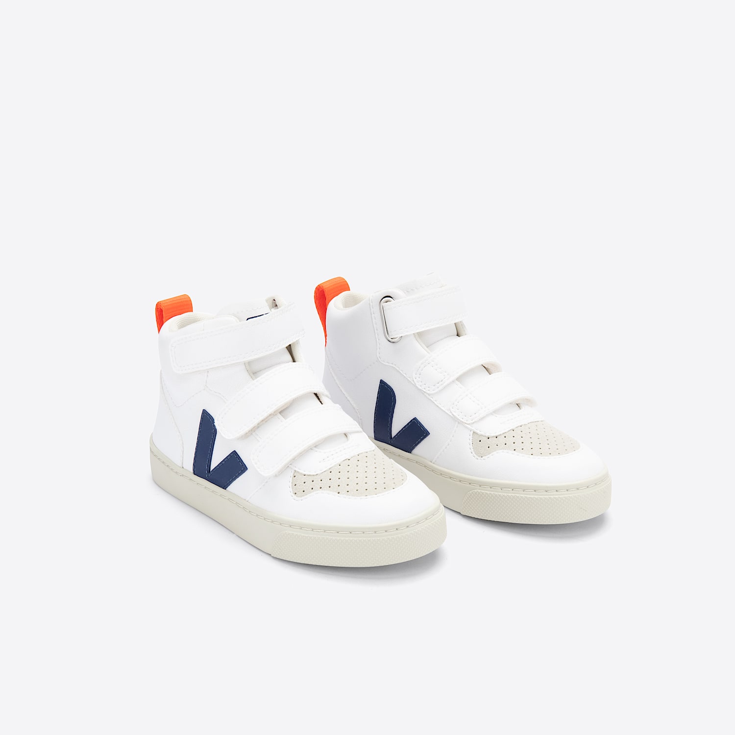 Veja V-10 MID CWL WHITE COBALT ORANGE FLUO