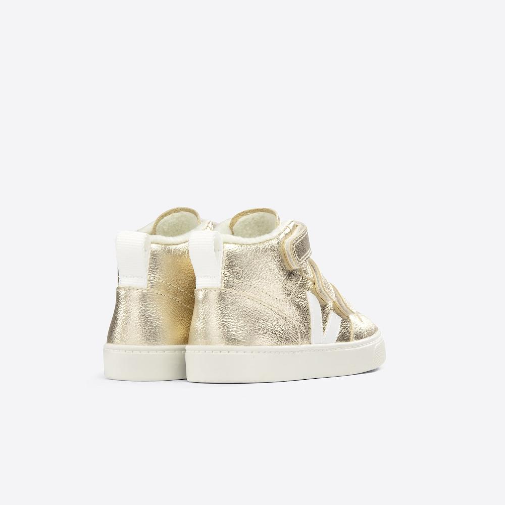 Veja V-10 MID FURED LEATHER PLATINE WHITE