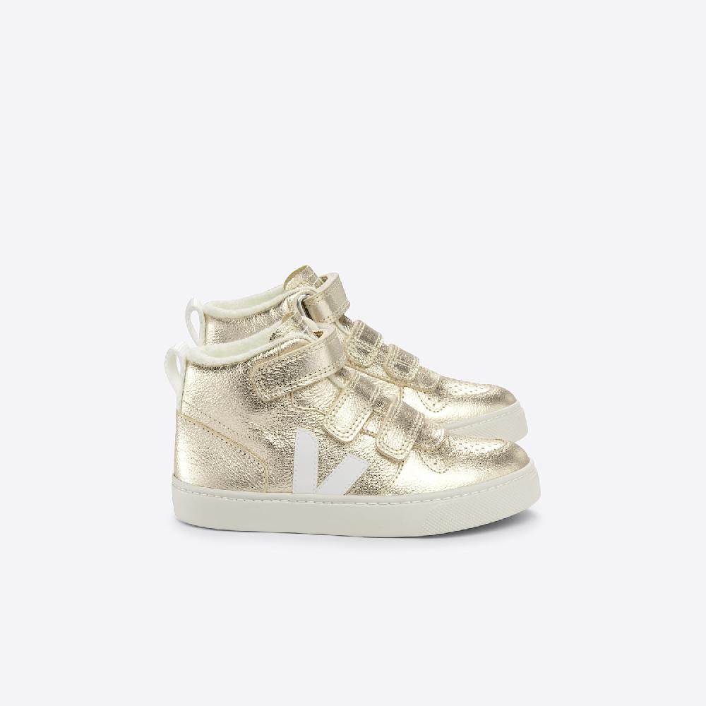 veja V-10 MID FURED LEATHER PLATINE WHITE
