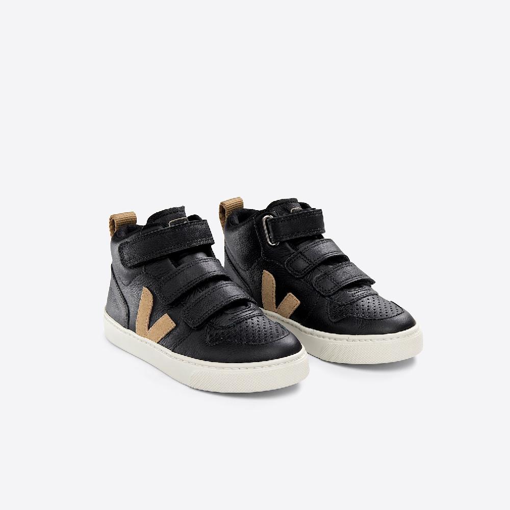 Veja V-10 MID LEATHER BLACK DUNE