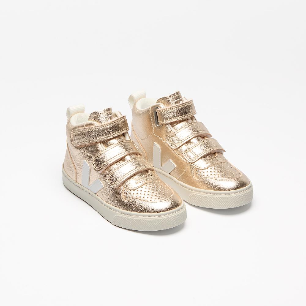 Veja V-10 MID LEATHER PLATINE WHTE