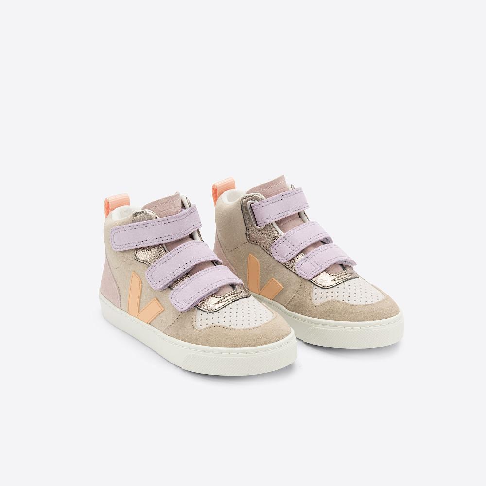 Veja V-10 MID SUEDE MULTICO ALMOND PEACH