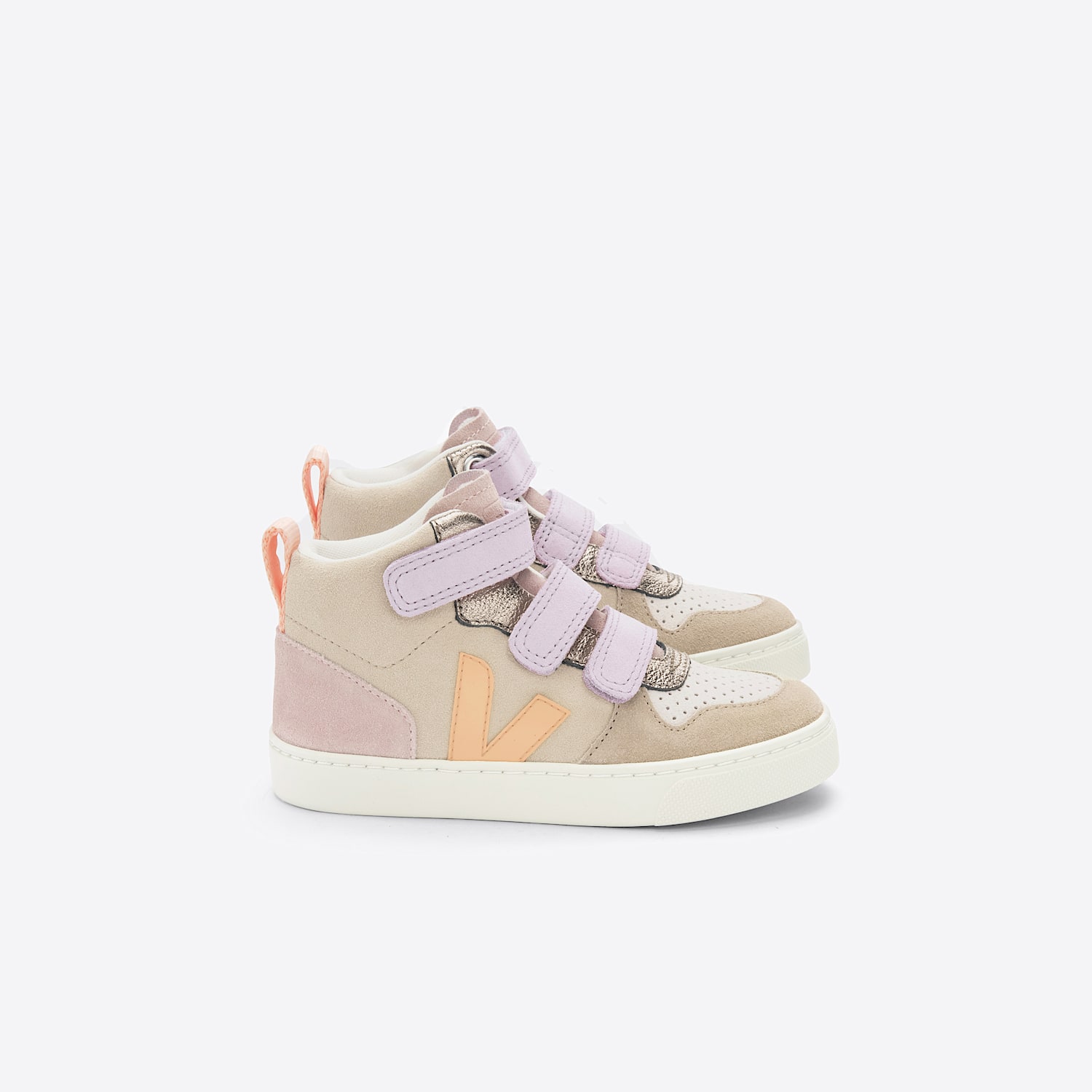 veja V-10 MID SUEDE MULTICO ALMOND PEACH