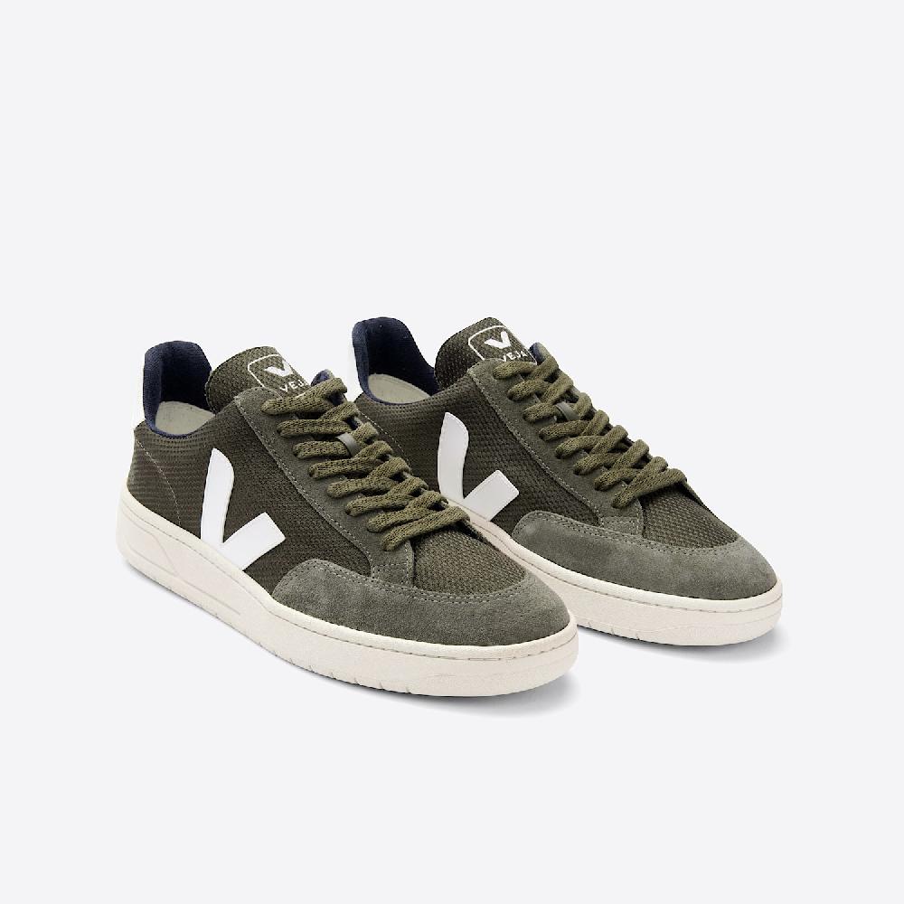 Veja V-12 B-MESH OLIVE WHITE