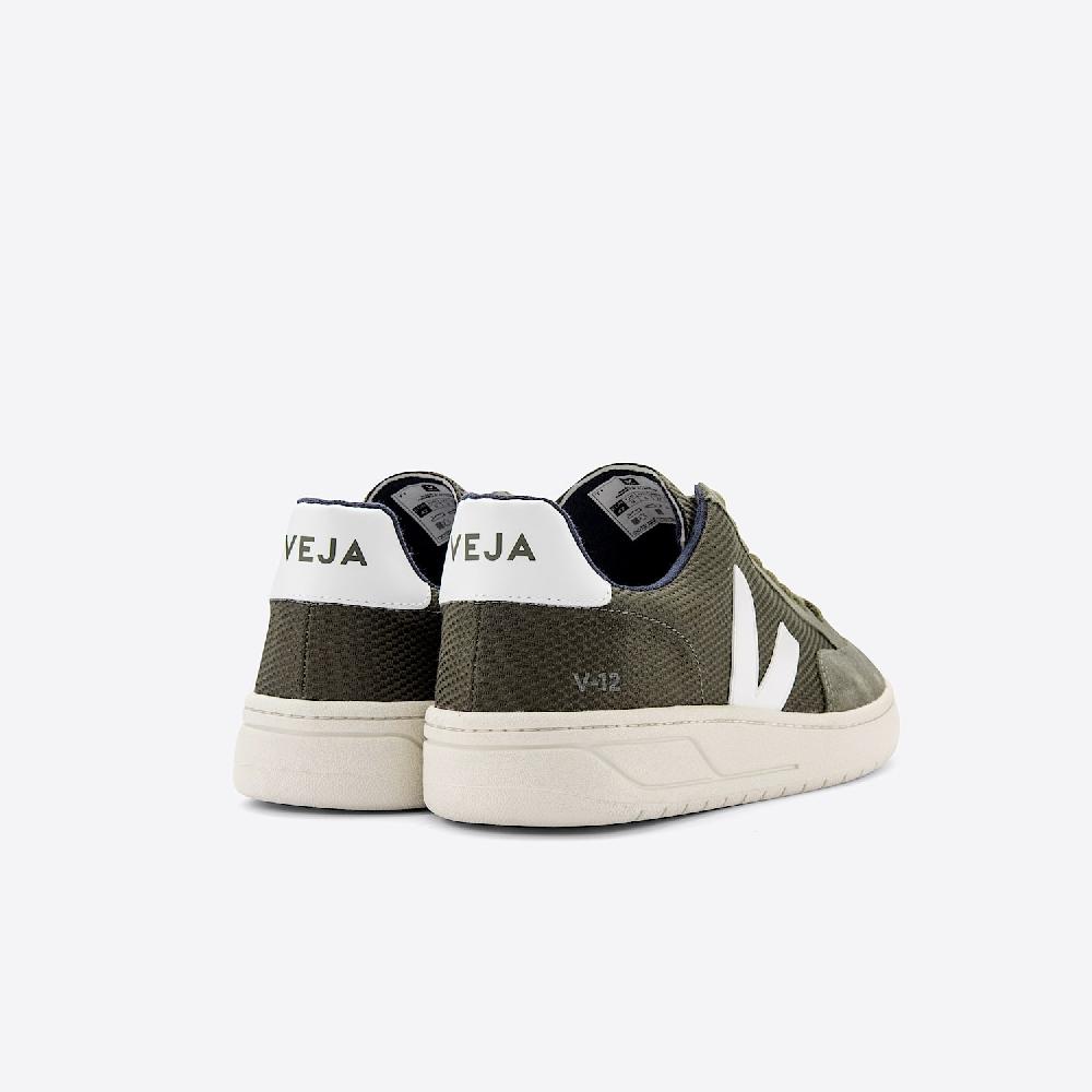 Veja V-12 B-MESH OLIVE WHITE