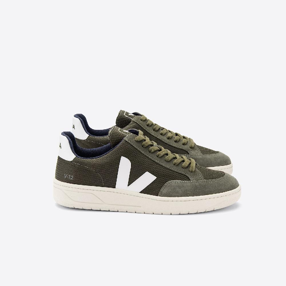 veja V-12 B-MESH OLIVE WHITE