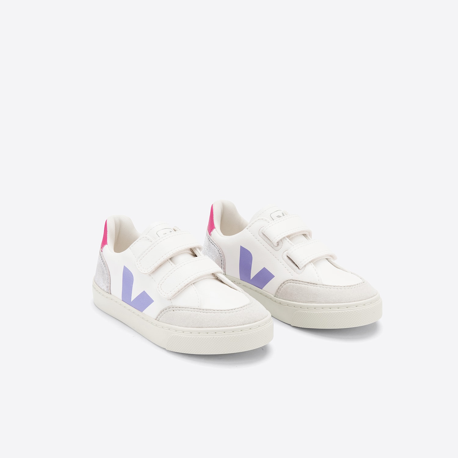 Veja V-12 LEATHER MULTICO SILVER
