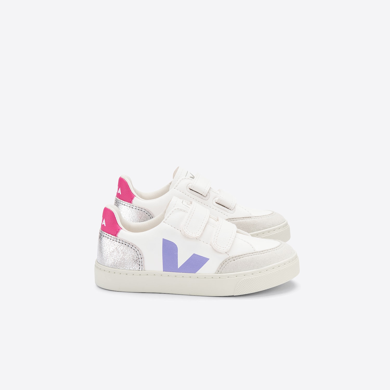 veja V-12 LEATHER MULTICO SILVER