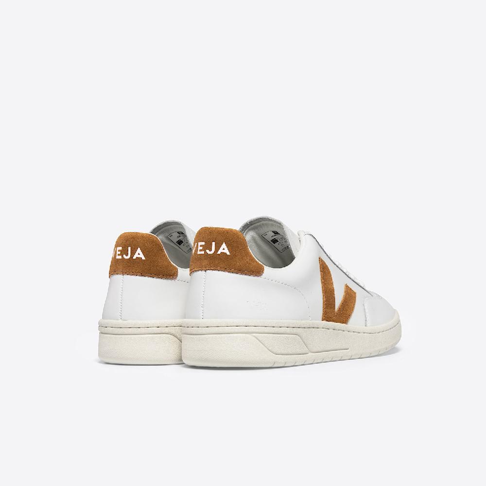 Veja V-12 LEATHER WHITE CAMEL