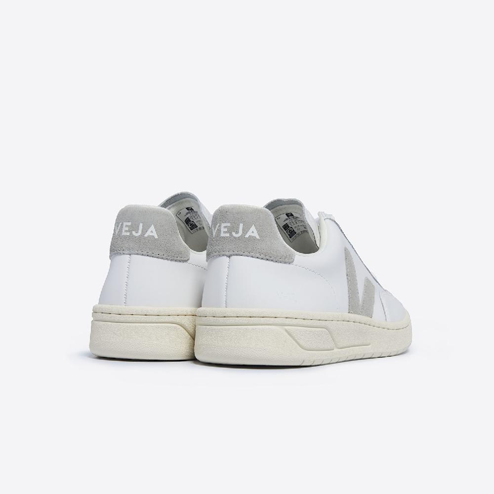 Veja V-12 LEATHER WHITE LIGHT GREY