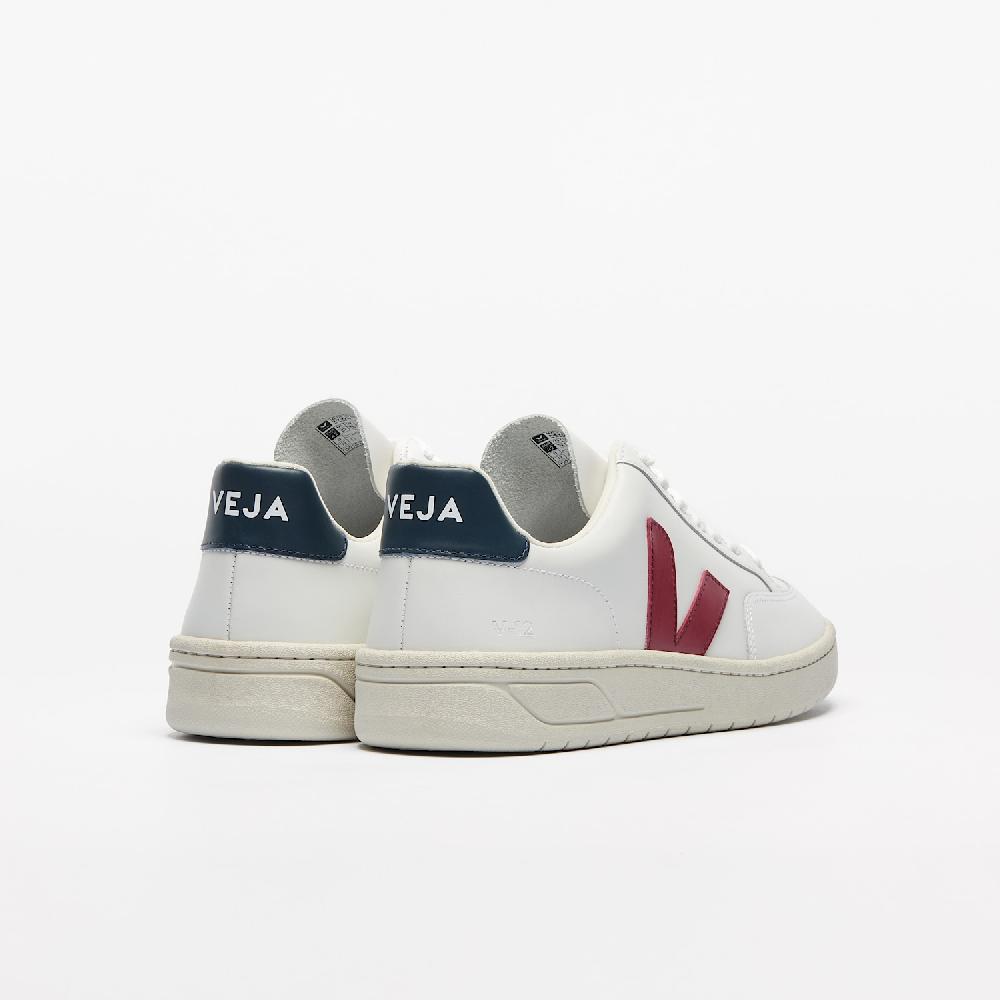 Veja V-12 LEATHER WHITE MARSALA NAUTICO