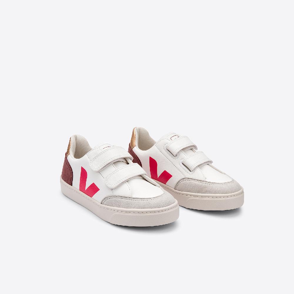Veja V-12 LEATHER WHITE MULTICO DRIED PETAL