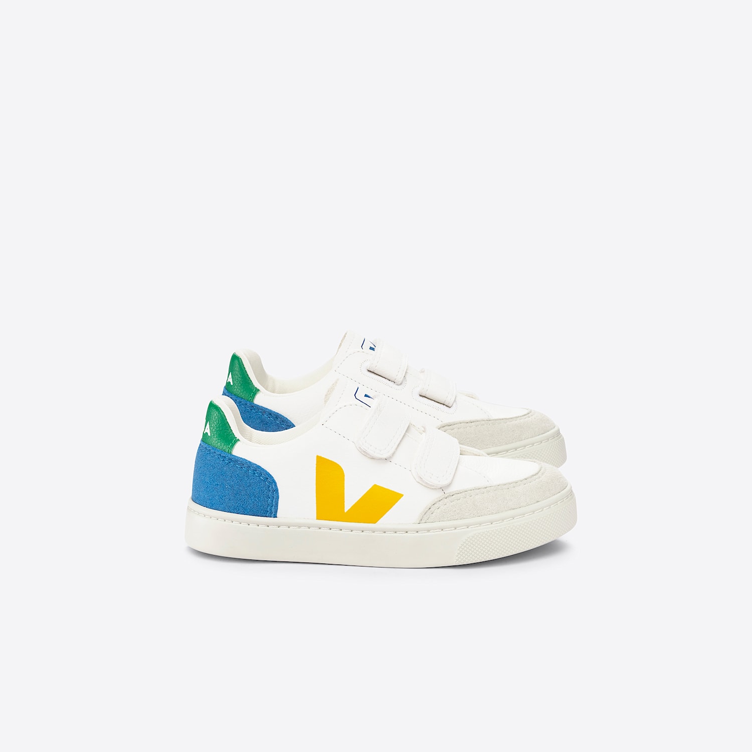 veja V-12 LEATHER WHITE MULTICO INDIGO