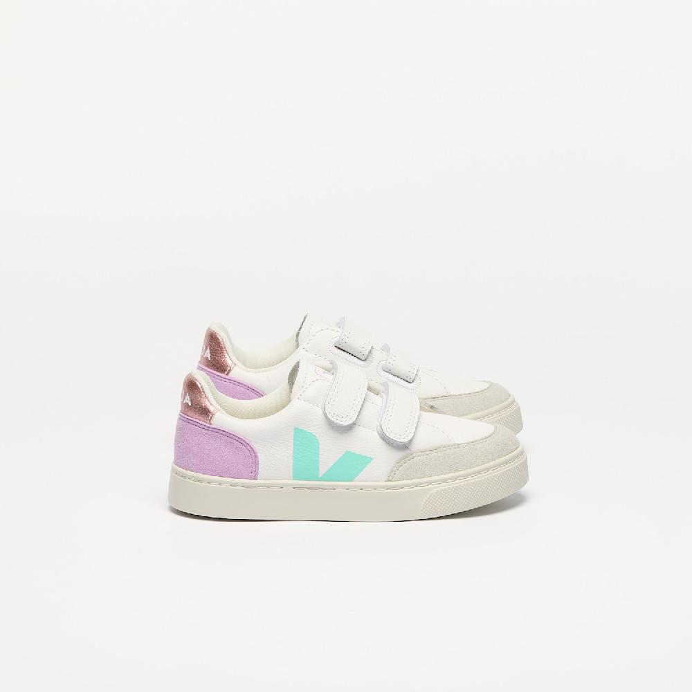 veja V-12 LEATHER WHITE MULTICO ORCHID