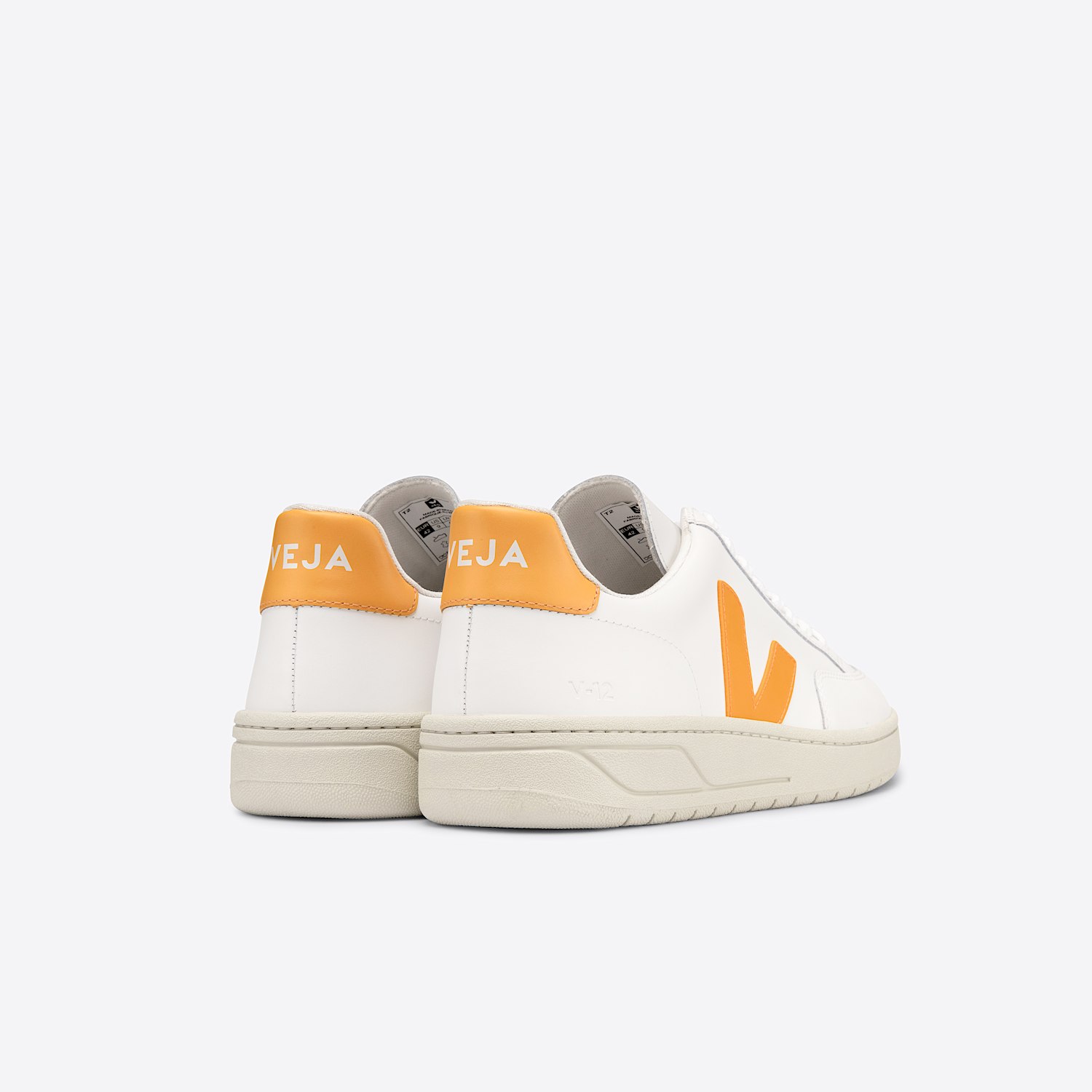 Veja V-12 LEATHER WHITE OURO