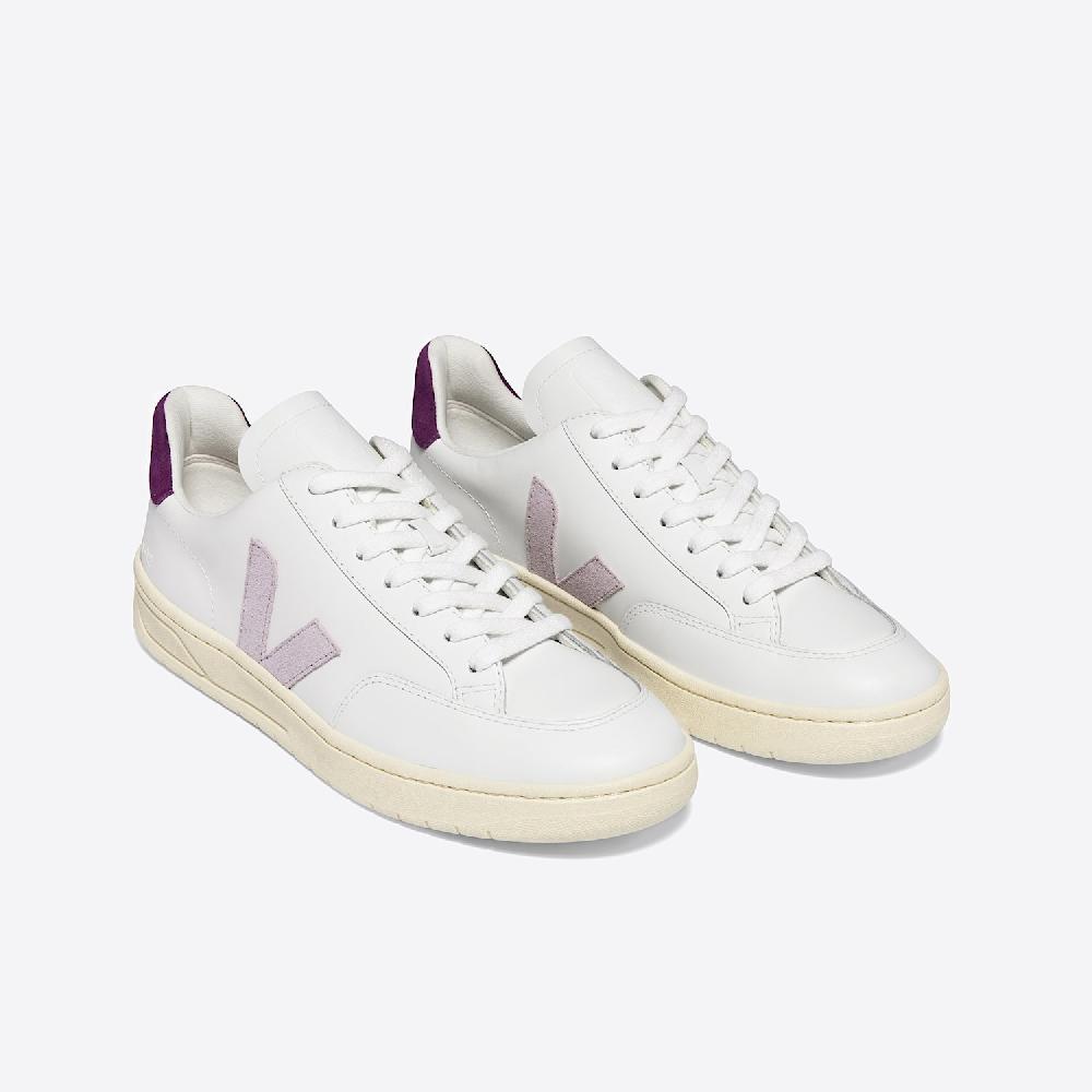 Veja V-12 LEATHER WHITE PARME MAGENTA