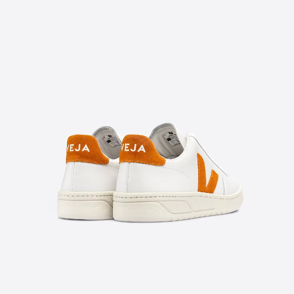 Veja V-12 LEATHER WHITE PUMPKIN
