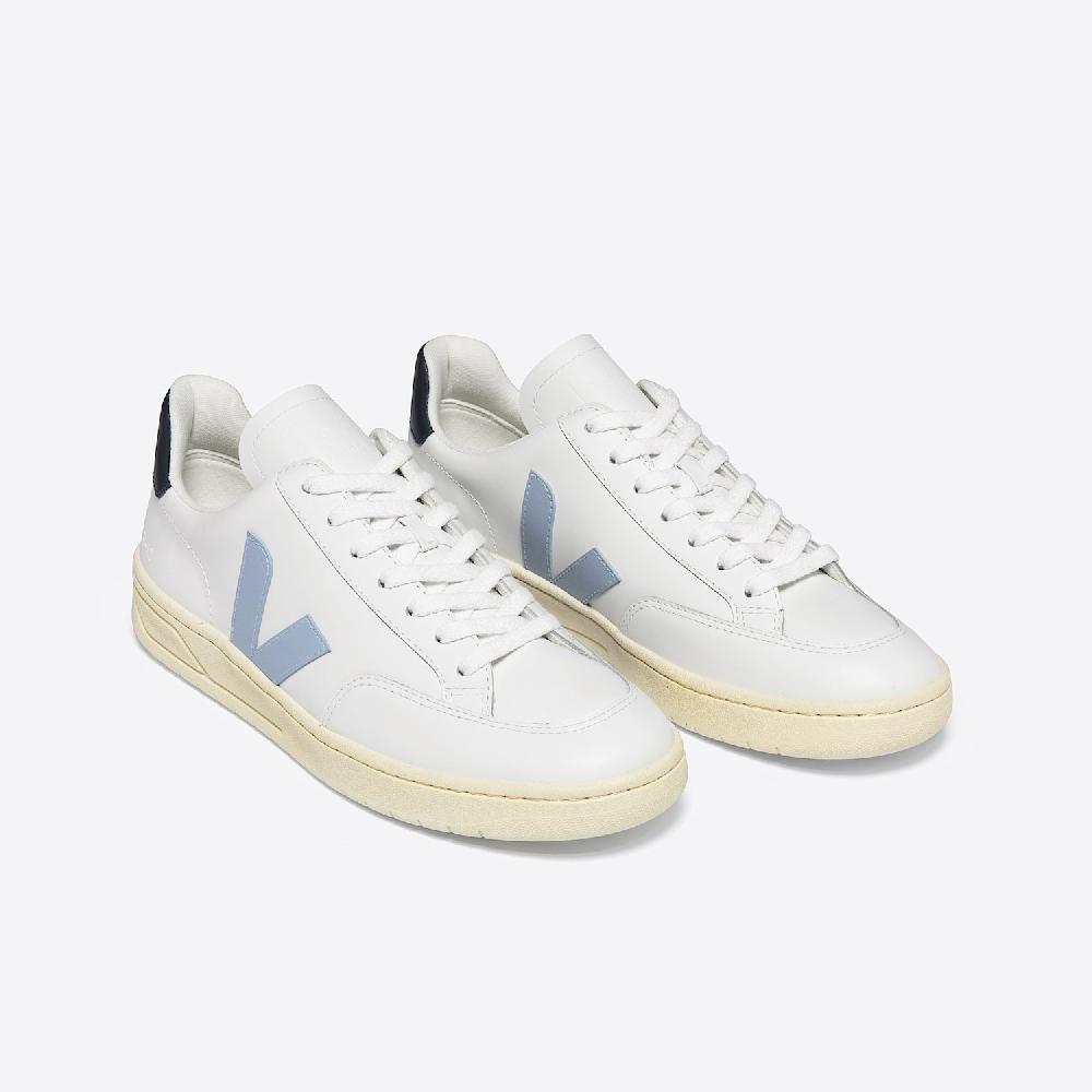 Veja V-12 LEATHER WHITE STEEL NAUTICO