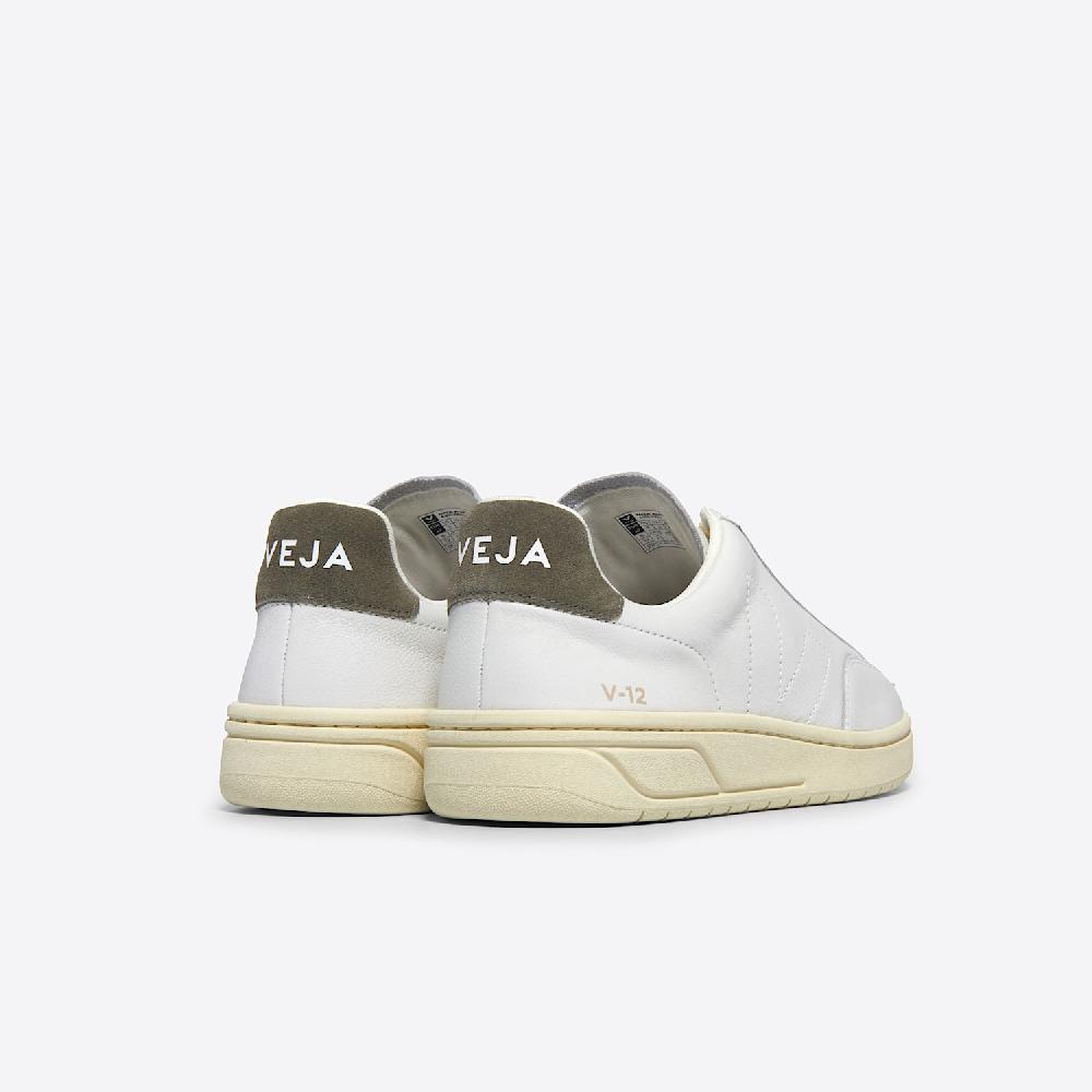 Veja V-12 STITCH LEATHER WHITE KAKI