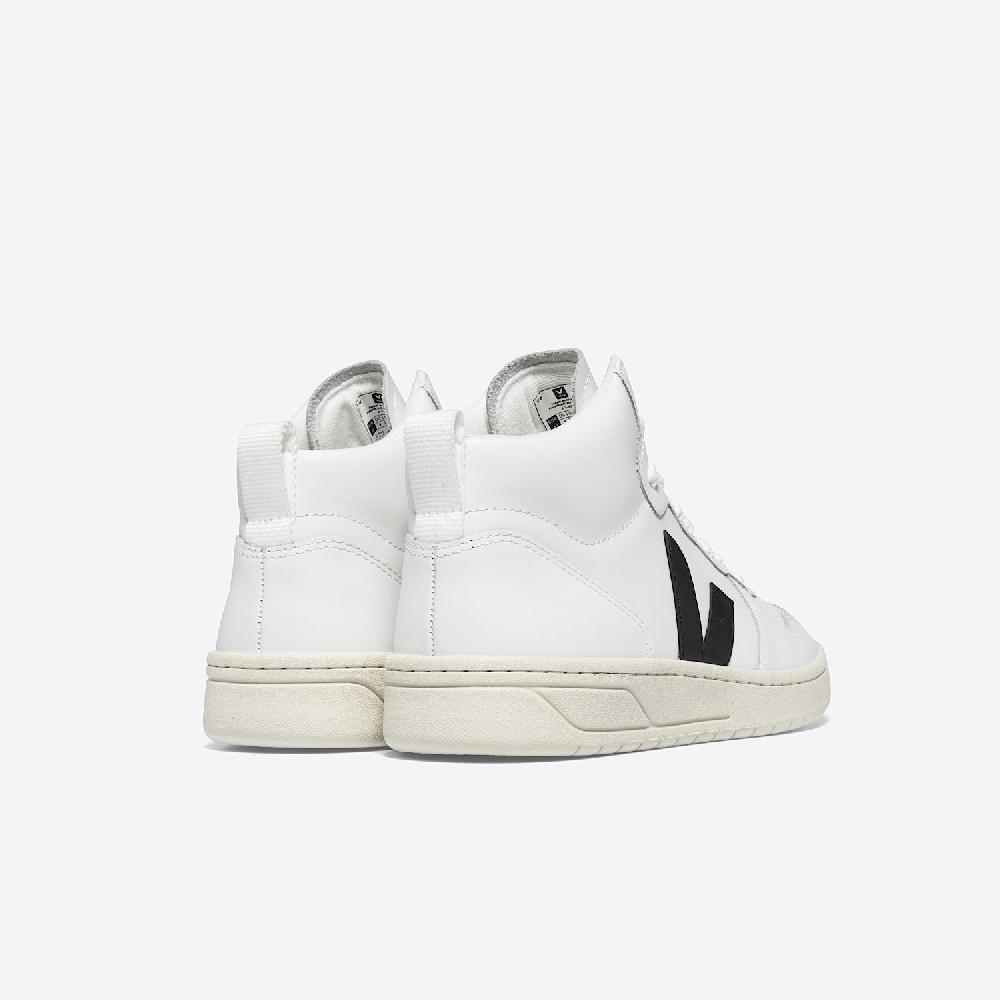 Veja V-15 LEATHER WHITE BLACK