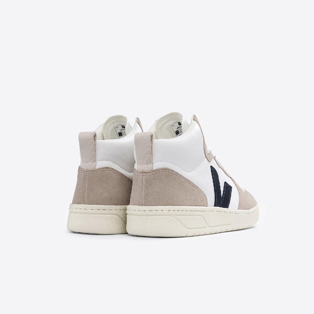 Veja V-15 LEATHER WHITE NAUTICO SAHARA