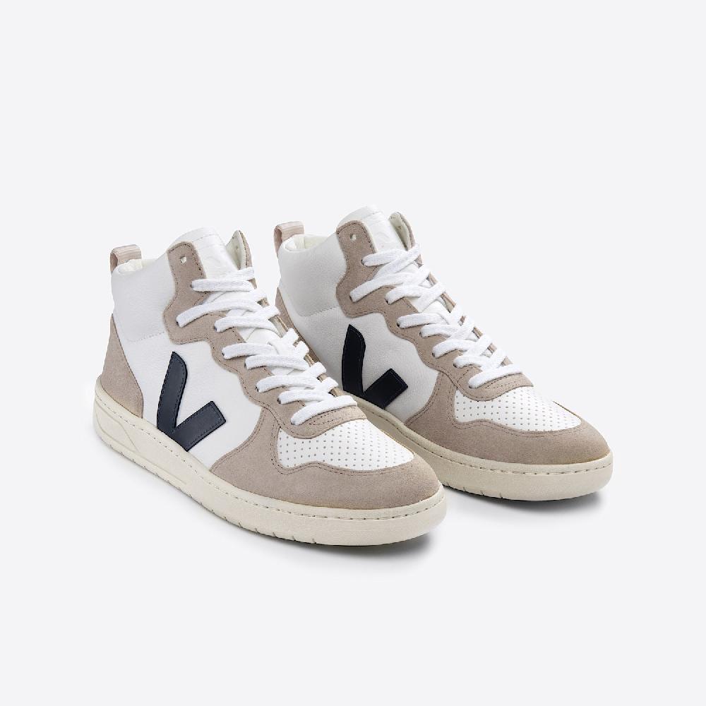 Veja V-15 LEATHER WHITE NAUTICO SAHARA
