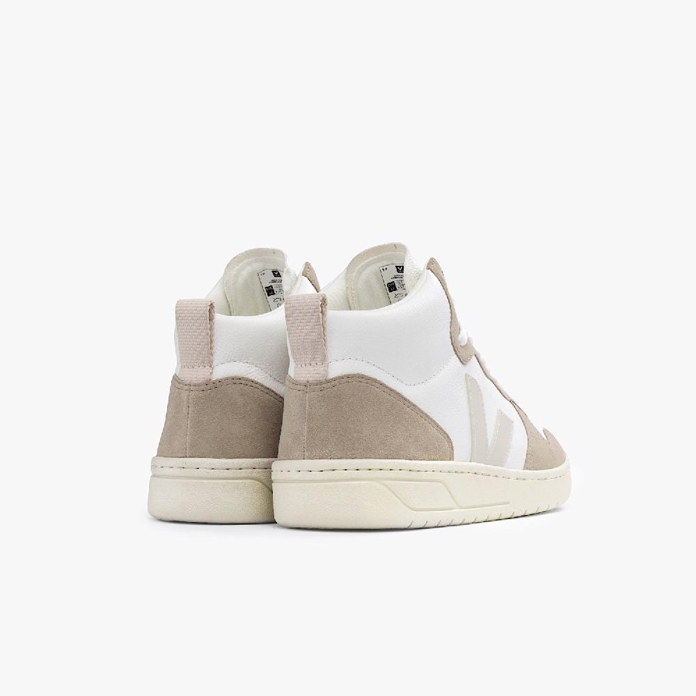 Veja V-15 LEATHER WHITE PIERRE SAHARA