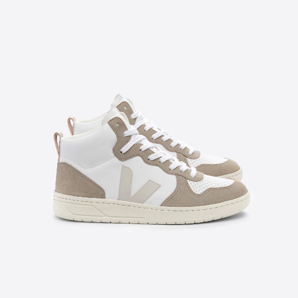 veja V-15 LEATHER WHITE PIERRE SAHARA
