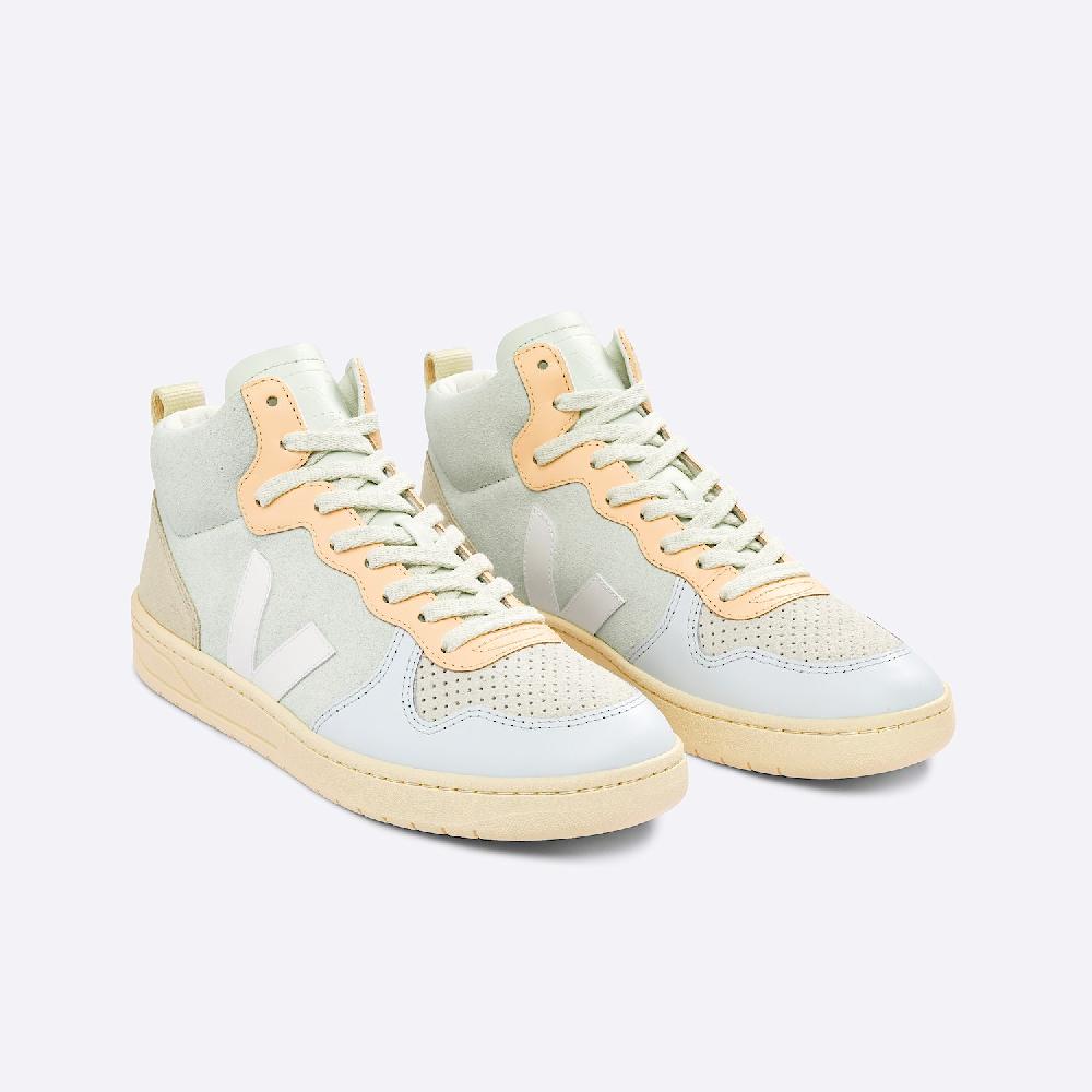 Veja V-15 SUEDE JADE WHITE MULTICO
