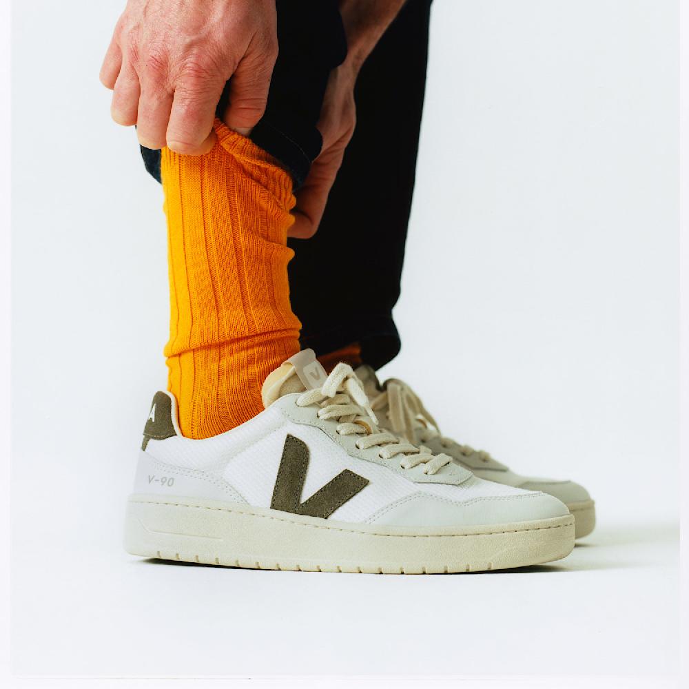 Veja V-90 B-MESH WHITE KAKI