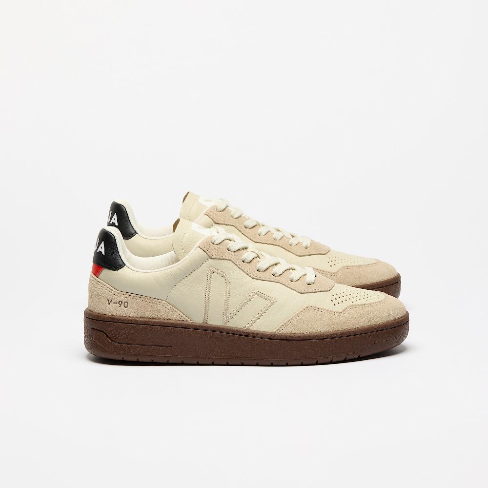 veja V-90 LEATHER BEIGE ALMOND BLACK