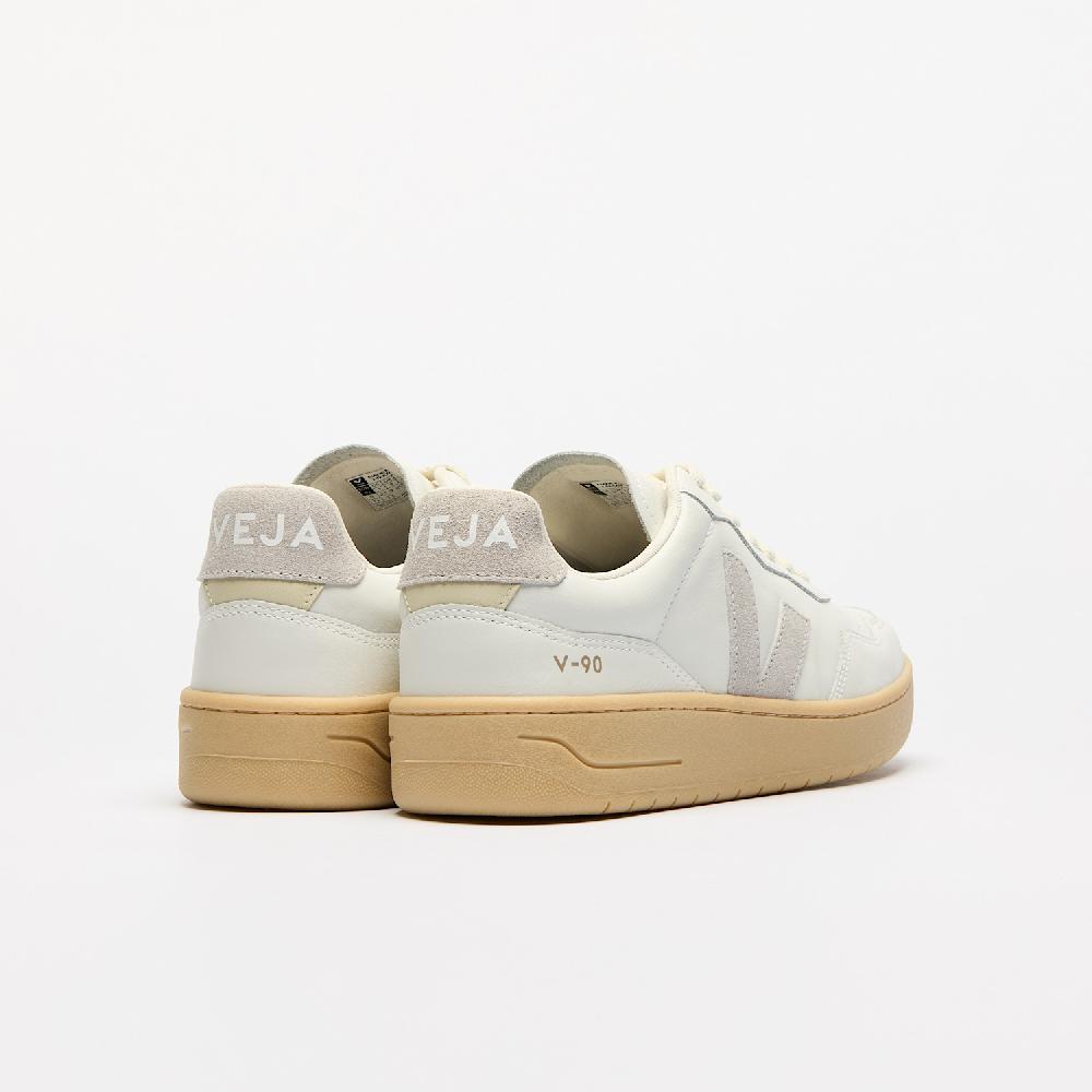 Veja V-90 LEATHER WHITE LIGHT GREY NATURAL