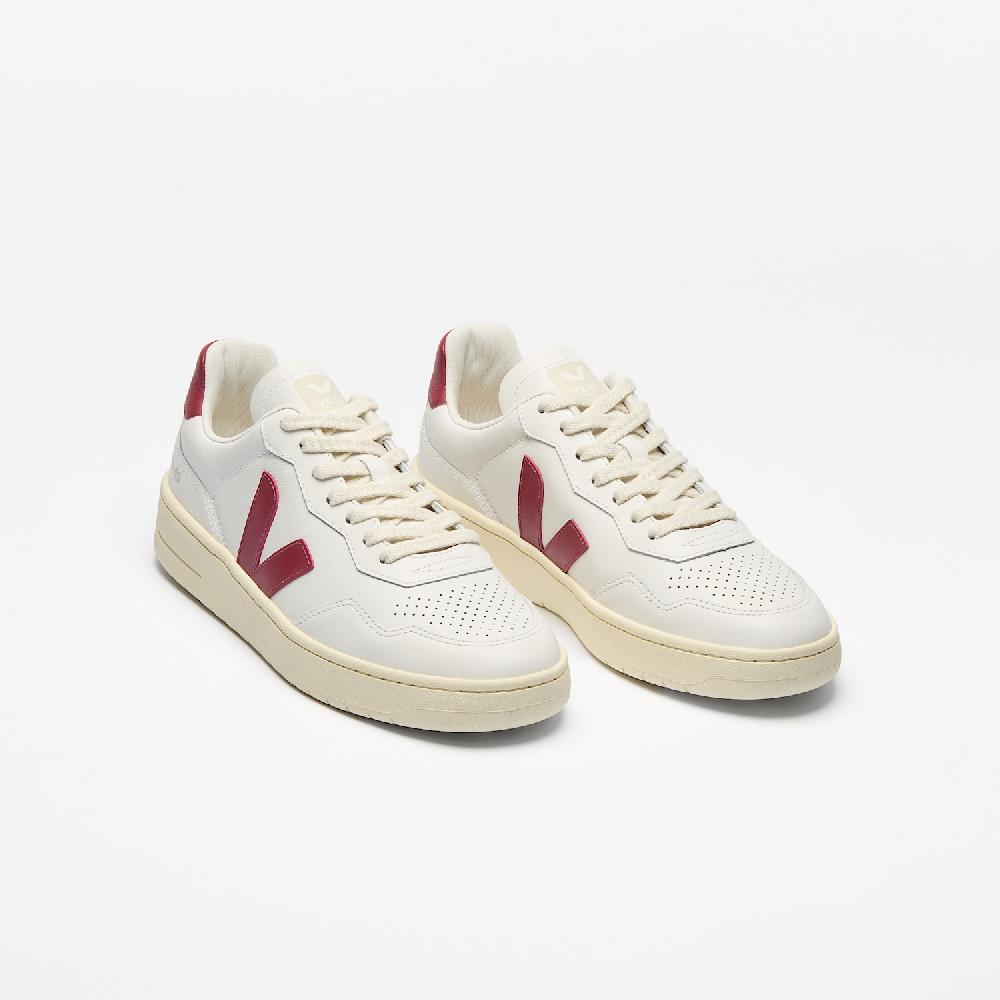 Veja V-90 LEATHER WHITE MARSALA