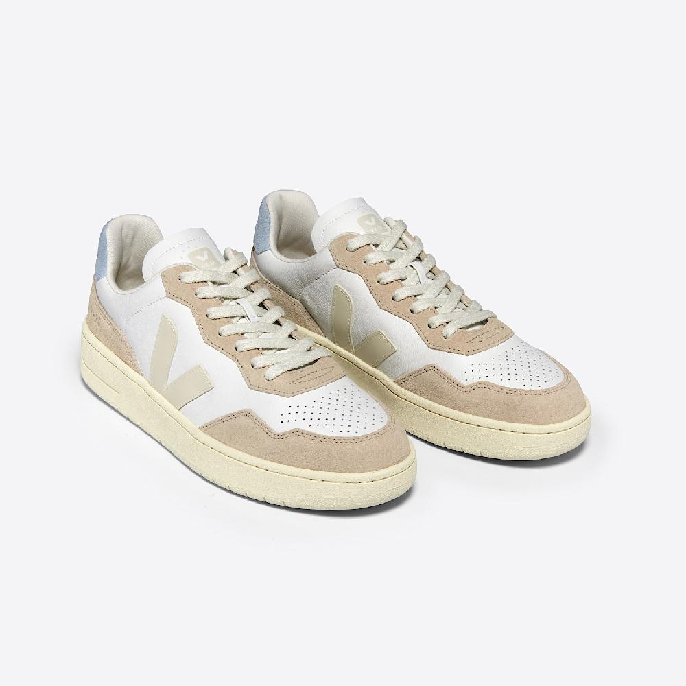 Veja V-90 LEATHER WHITE PIERRE STEEL
