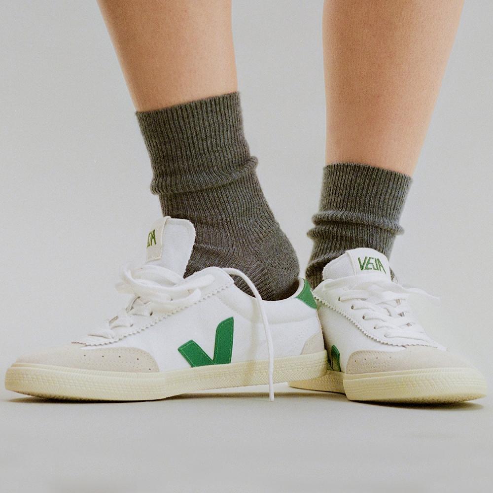 Veja VOLLEY CANVAS WHITE EMERAUDE