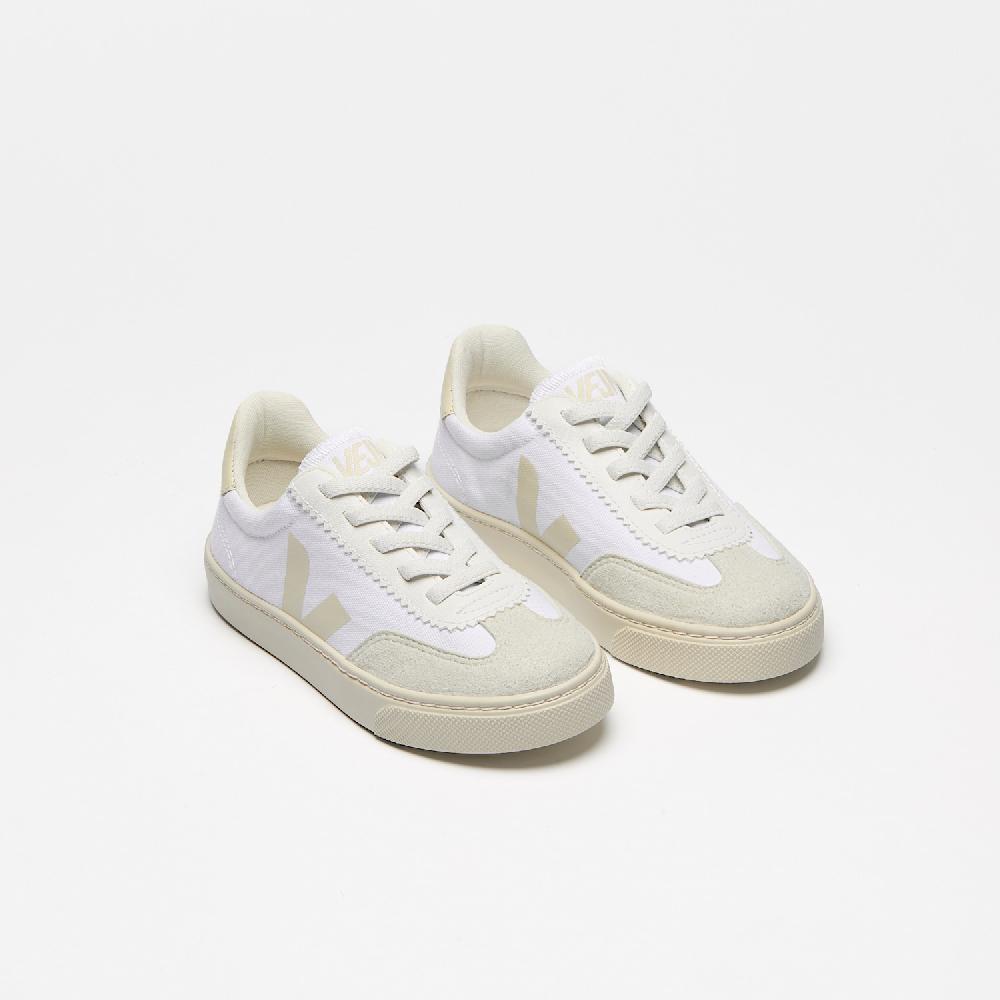 Veja VOLLEY ELASTIC LACES CANVAS WHITE CALCAIRE