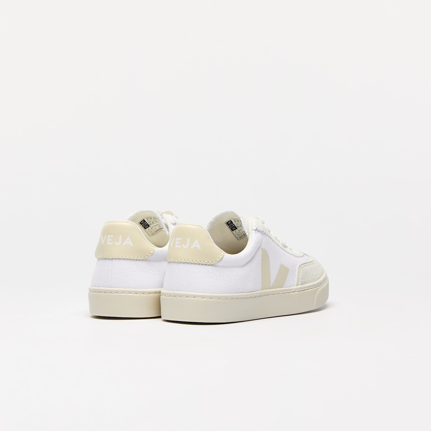 Veja VOLLEY ELASTIC LACES CANVAS WHITE CALCAIRE