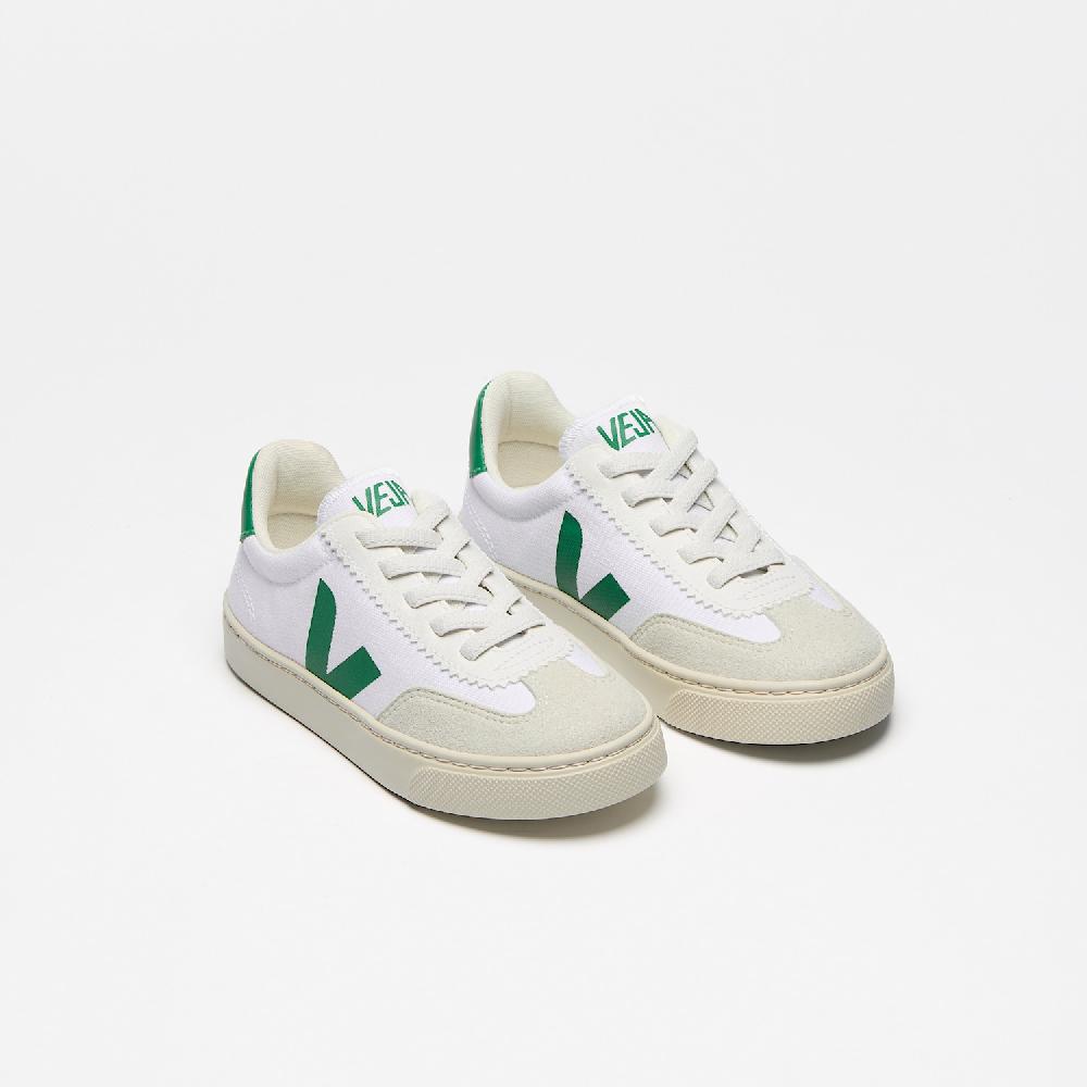 Veja VOLLEY ELASTIC LACES CANVAS WHITE EMERAUDE