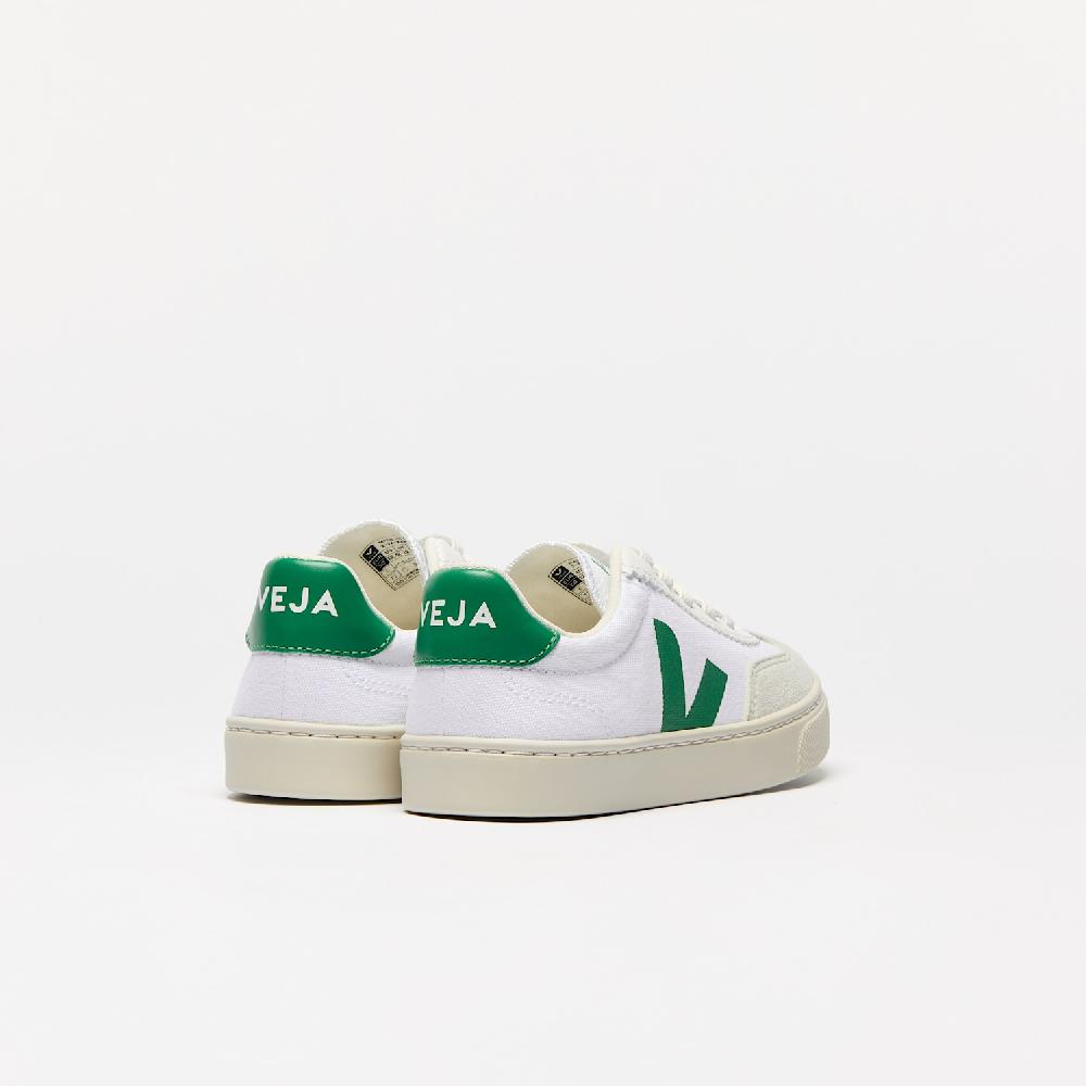 Veja VOLLEY ELASTIC LACES CANVAS WHITE EMERAUDE