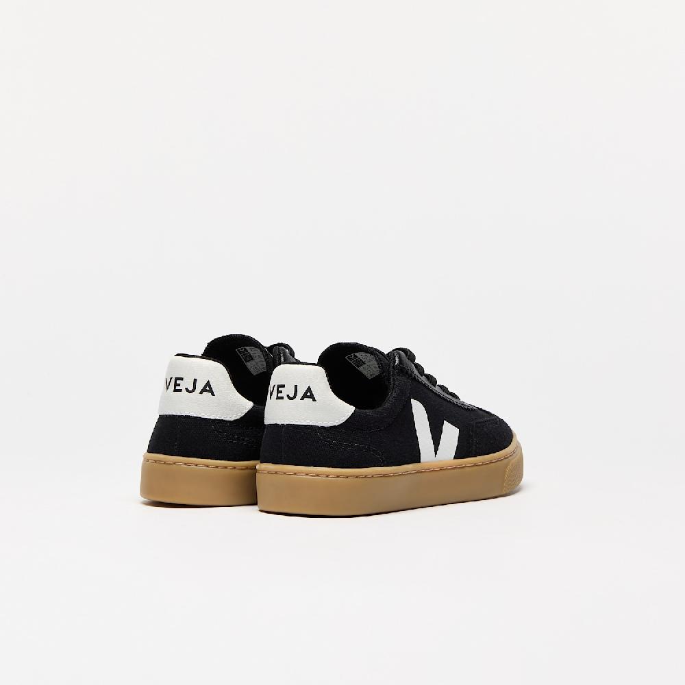 Veja VOLLEY ELASTIC LACES CANVAS BLACK WHITE NATURAL