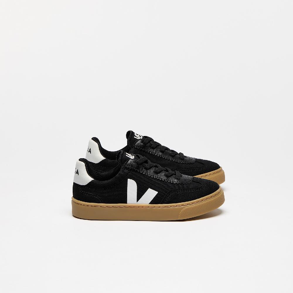 veja VOLLEY ELASTIC LACES CANVAS BLACK WHITE NATURAL