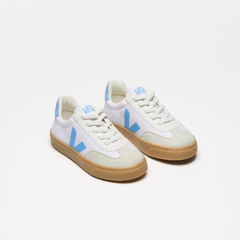 Veja VOLLEY ELASTIC LACES CANVAS WHITE AQUA NATURAL