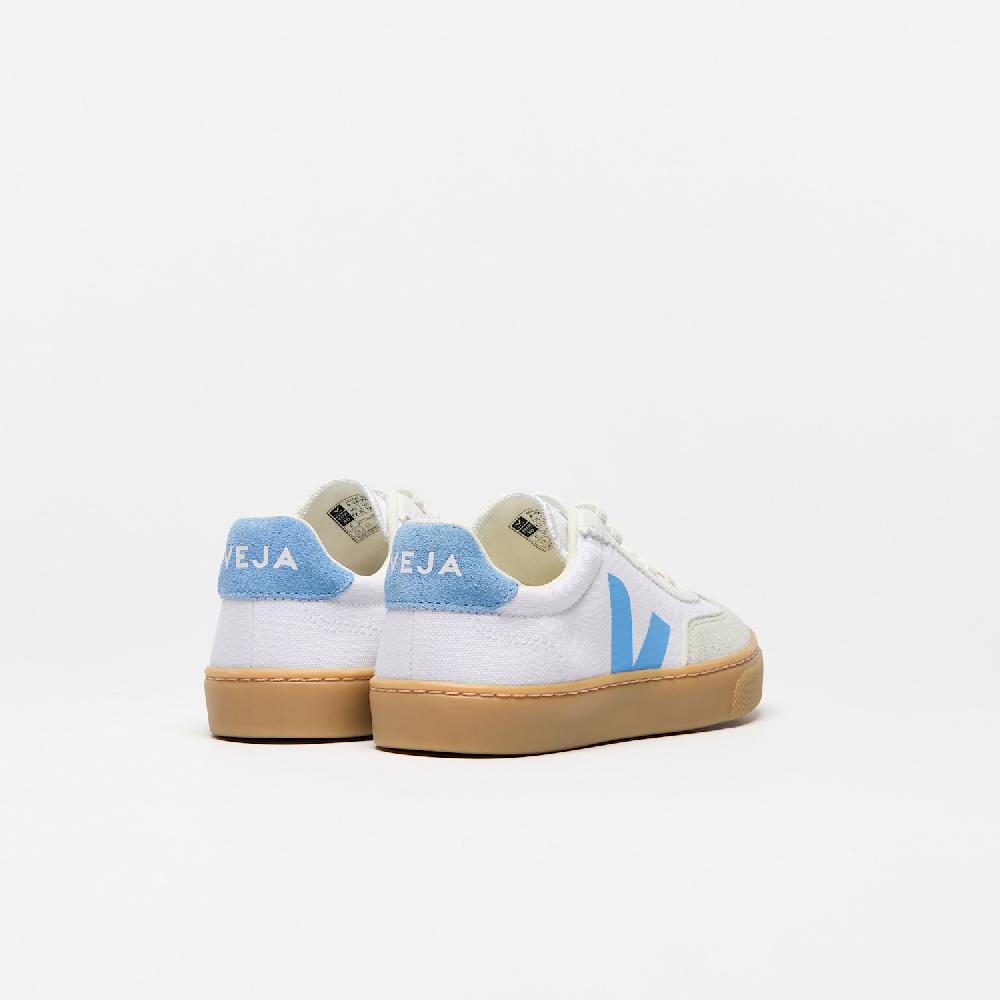 Veja VOLLEY ELASTIC LACES CANVAS WHITE AQUA NATURAL