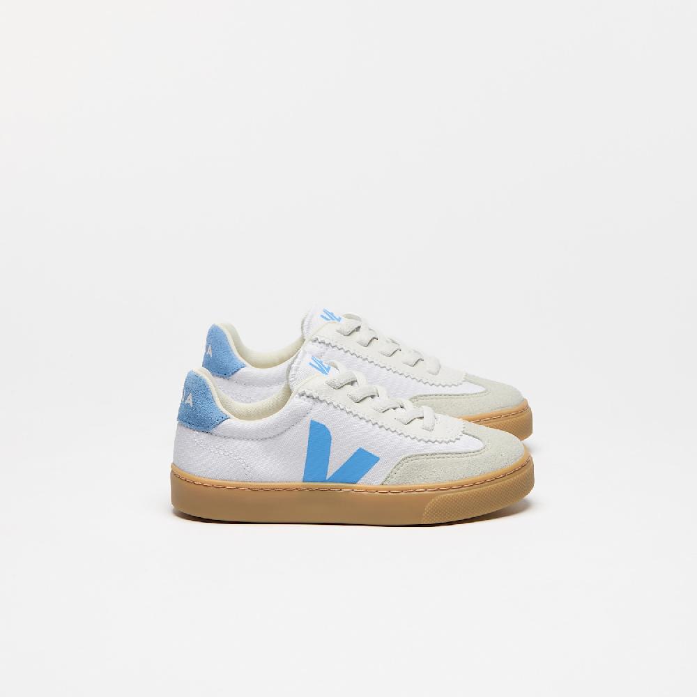 veja VOLLEY ELASTIC LACES CANVAS WHITE AQUA NATURAL