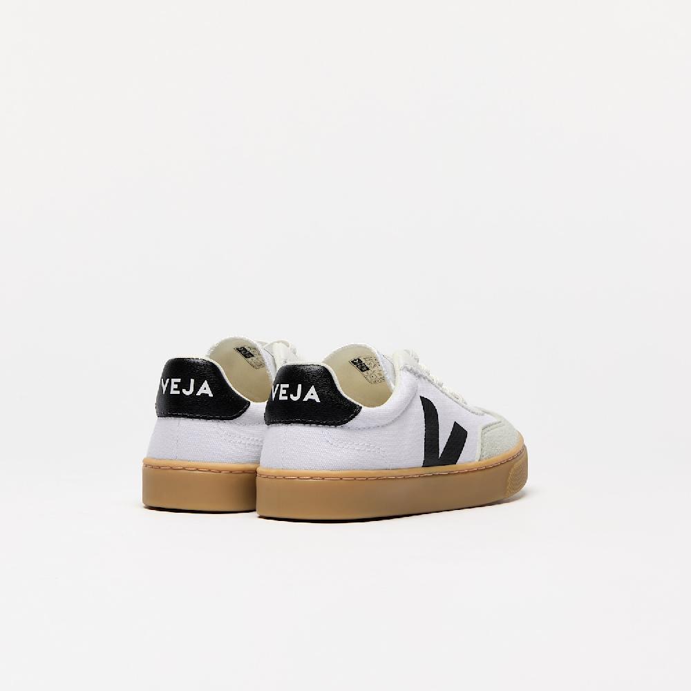 Veja VOLLEY ELASTIC LACES CANVAS WHITE BLACK NATURAL