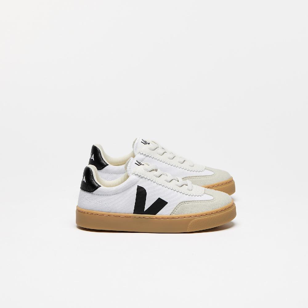 veja VOLLEY ELASTIC LACES CANVAS WHITE BLACK NATURAL