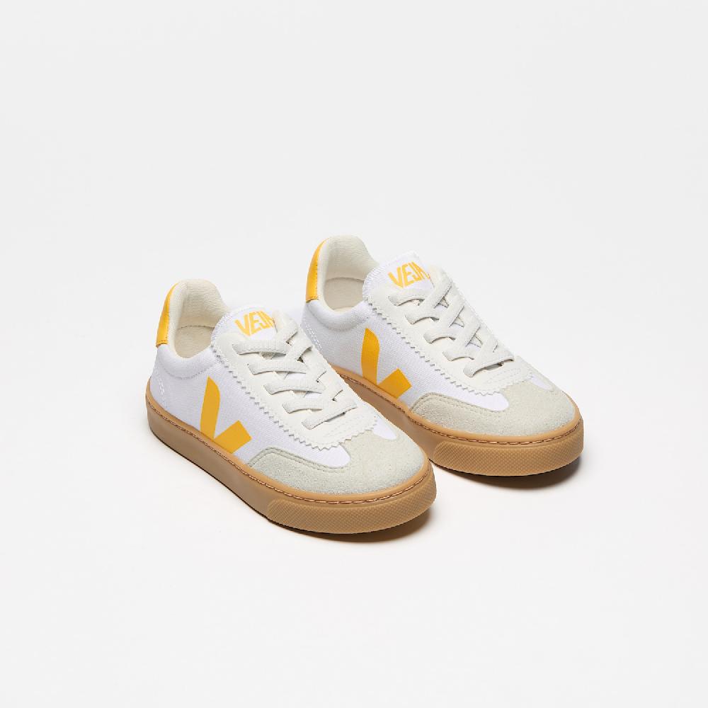 Veja VOLLEY ELASTIC LACES CANVAS WHITE SUNSHINE NATURAL