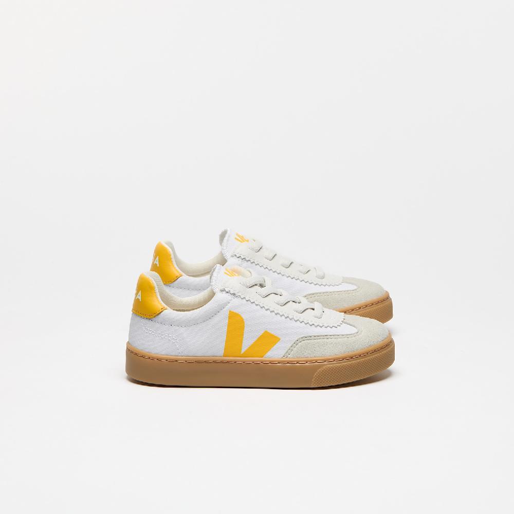veja VOLLEY ELASTIC LACES CANVAS WHITE SUNSHINE NATURAL