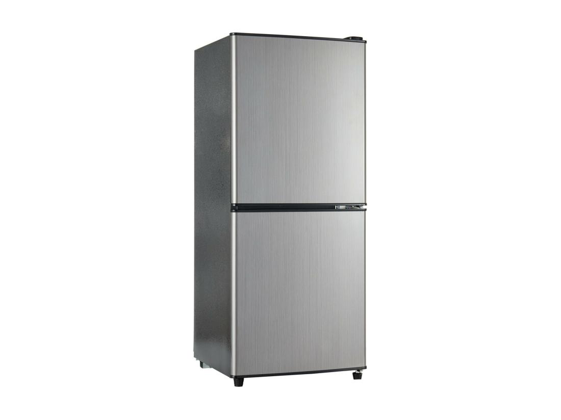 vente unique 106L Réfrigérateur Argenté+noir avec cloison en verre et pieds réglables 7 température -25~10 ℃ Classe d'efficacité énergétique E